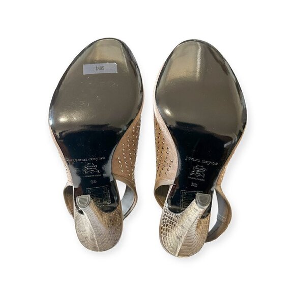 Jenni Kayne Gauntlet Studded Suede Slingback Sandals, Taupe, Size 38EU, New in B - Picture 10 of 15